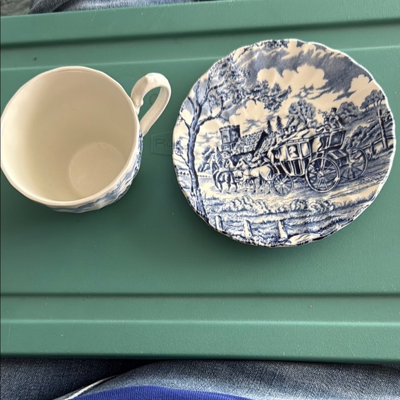 Blue and White Scenic Dinnerware Set - Picture 1 of 4